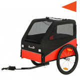 PawHut Dog Bike Trailer with 20" Inflatable Wheels and Reflectors – Bicycle Carrier for Medium Dogs, Red