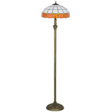 HOMCOM Tiffany-Style Floor Lamp with Handcrafted Stained Glass Shade