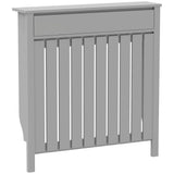 HOMCOM Rustic-Look Radiator Cover with Top Drawer, 93 x 88.5cm – Slimline Heater Guard, Grey