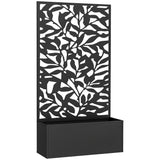 Outsunny Metal Raised Garden Bed with Trellis and Privacy Panel – Wall-Mounted or Freestanding Planter, Black