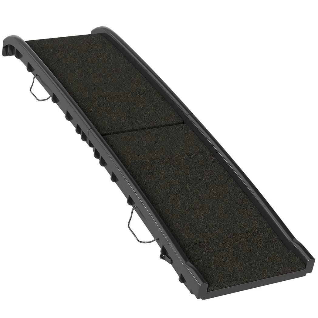 PawHut Foldable Dog Ramp with Frosted Anti-Slip Surface and Guardrails – Portable Car Ramp, 155 x 38.5 x 15.5 cm