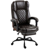 HOMCOM Executive Office Chair with 90–135° Recline, Retractable Footrest & High Back, Brown