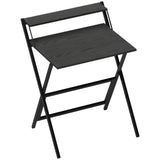HOMCOM 70 cm Folding Computer Desk with Monitor Shelf – Compact Foldable Home Office Table, Black
