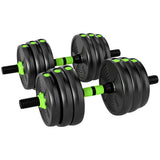 SPORTNOW 20 kg 3-in-1 Adjustable Dumbbell & Barbell Set with EZ Curl Bar – Home Gym Weights, Green