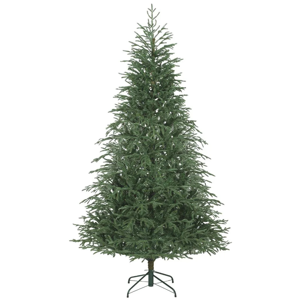 HOMCOM 7ft Full Spruce Artificial Christmas Tree with 2942 Realistic Dense Tips, Foldable Metal Stand – Easy Assembly, Green