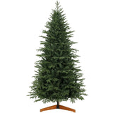 HOMCOM 7ft Hinged Artificial Christmas Tree with 2719 PE and PVC Tips and Solid Pine Wood Stand, Green