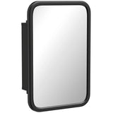 HOMCOM Bathroom Wall Cabinet with Tempered Mirror Door & 3 Shelves – Metal Mirror Cabinet for Bathroom or Hallway, Black