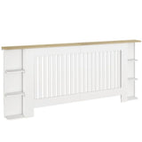 HOMCOM Extra Large Radiator Cover with Open Shelves – Vertical Slatted Heater Cabinet for Living Room, White