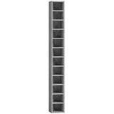 HOMCOM 204 CD Tall Narrow Media Storage Tower – 12-Tier Cube Display Shelf, Cement Grey