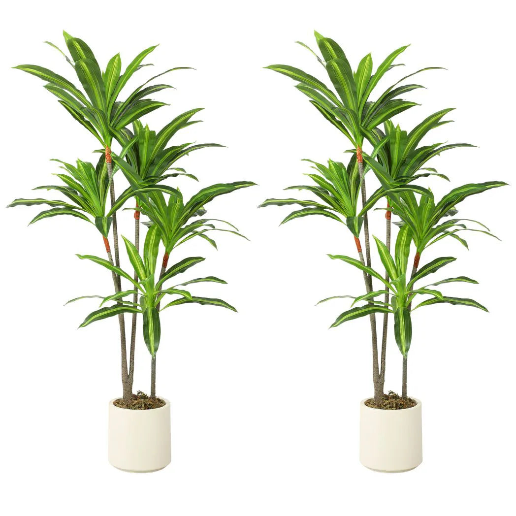 HOMCOM 150cm Lifelike Artificial Dracaena Tree with Bendable Trunks – Zero-Maintenance Fake Plant, Green