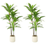 HOMCOM 150cm Lifelike Artificial Dracaena Tree with Bendable Trunks – Zero-Maintenance Fake Plant, Green