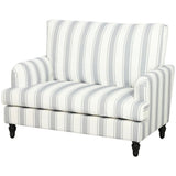 HOMCOM Velvet Single Sofa Armchair with Stripes, Turned Legs and Wide Seat – Modern Accent Chair, Grey