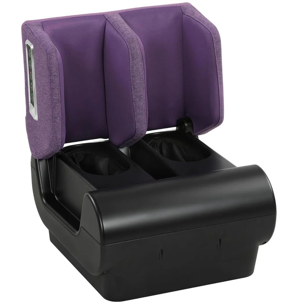HOMCOM 2-in-1 Foot and Calf Massager with Heat, Air Compression and Timer – Folding Heated Footstool