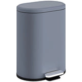 HOMCOM 30L Modern Curved Kitchen Bin with Soft-Close Stay-Open Lid and Removable Bucket – Pedal Bin, Grey