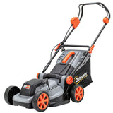 Outsunny 18V Cordless Lawnmower with 2 x 4Ah Batteries, 34cm Cutting Width, 35L Grass Bag & Mulching