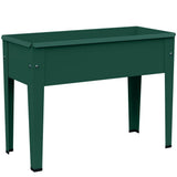 Outsunny Metal Raised Garden Bed on Legs with Drainage Hole, 60 x 27 x 45cm, 20L, Green