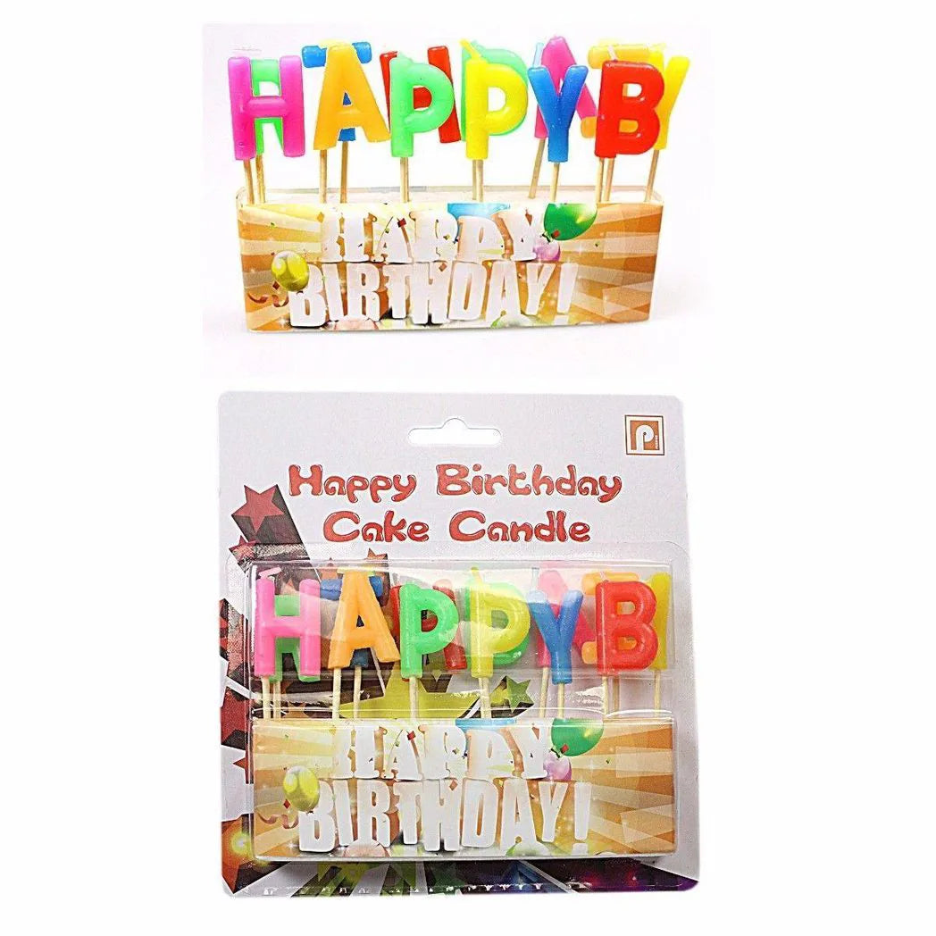 Happy Birthday Candle Letters Assorted Colours Pack Of 13