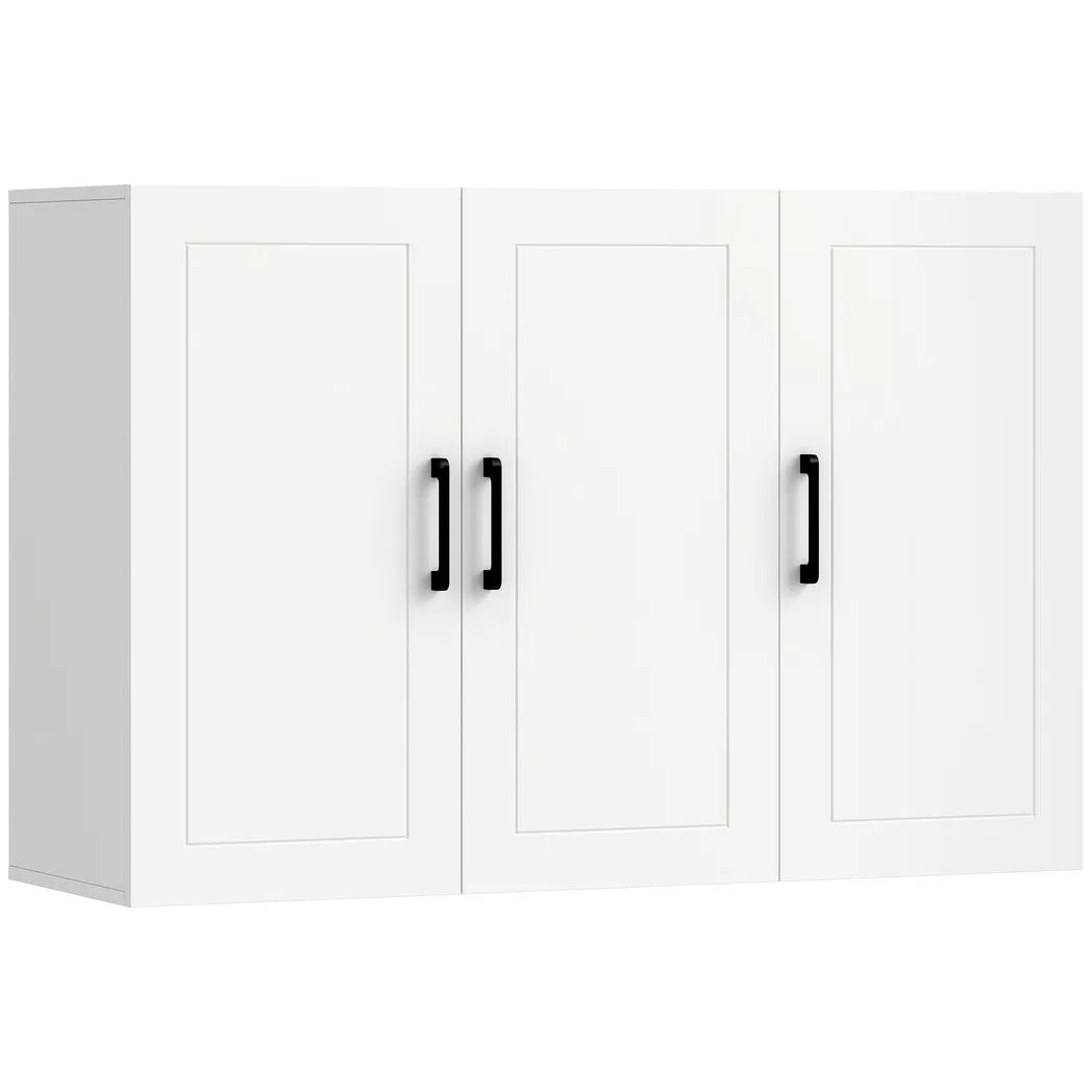 HOMCOM 90 cm Wall-Mounted Bathroom Cabinet with Soft-Close Doors and Adjustable Shelf – White