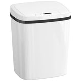 HOMCOM 15L Automatic Sensor Bin with Touchless and Manual Modes – Battery Operated Kitchen Bin, White