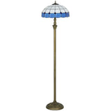 HOMCOM Tiffany-Style Floor Lamp with Handcrafted Stained Glass Shade