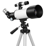Outsunny Astronomy Telescope with 70 mm Aperture, Adjustable Tripod & Carry Bag – Beginner Stargazing, White