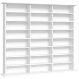 HOMCOM 1032 CD / 594 DVD Media Storage Unit with 24 Compartments & 18 Adjustable Shelves – Blu-ray Shelf Tower, White