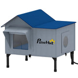 PawHut Heated Weatherproof Outdoor Cat House with Heating Pad & Escape Door – Winter Shelter for Stray Cats