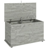 HOMCOM 102L Storage Chest & Blanket Box with Safety Hinged Lid, 80 x 40 x 45 cm – Grey