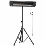 Outsunny 2500W Electric Infrared Patio Heater with Tripod, 3 Heat Settings & 24H Timer – IP65 Outdoor Garden Heater, Black