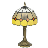 HOMCOM Handmade Art Deco Glass Table Lamp – White/Orange