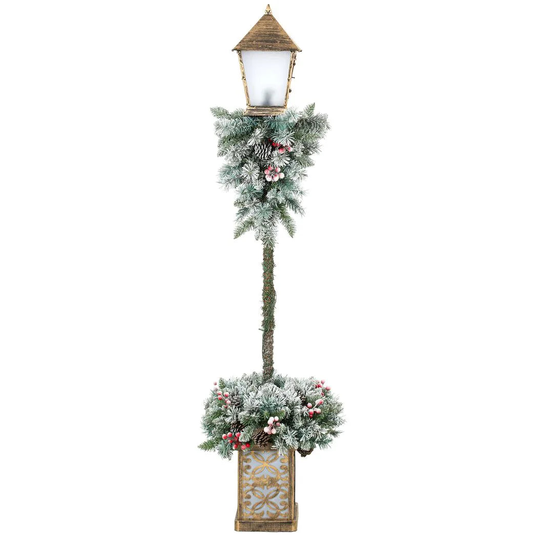 Outsunny 5ft Lighted Christmas Street Lamp with Snow Tips