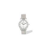 Ravel Ladies Easy Read White Dial Watch with Minute Track and Silver Stainless Steel Expander Bracelet, 27mm