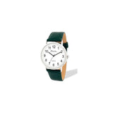 Ravel Unisex Big White Dial Watch with Green Leatherette Strap, R0129.20.1