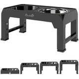 PawHut Raised Dog Bowl with Slow Feeder and 4 Adjustable Heights – Foldable Elevated Feeding Stand