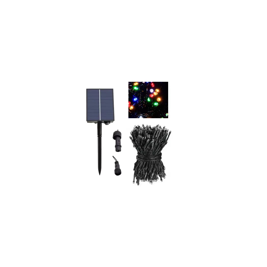 Solar 300 LED Rainbow Multicolour Fairy Lights, 30m – Outdoor Garden & Patio Lighting