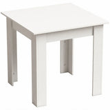 HOMCOM Square Dining Table for 2 with Wood-Effect Top and Non-Slip Foot Pads – Space-Saving, White