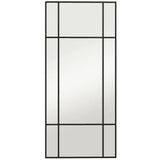 HOMCOM Decorative Grid Wall Mirror, with Back Hooks – Black