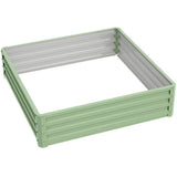 Outsunny Square Raised Garden Bed with Galvanised Steel Frame – 120 x 120 x 30cm Planter Box for Vegetables, Flowers and Herbs
