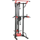 SPORTNOW Power Tower with Lat Pull Down, Pull Up Bar & Dip Station – Adjustable Home Gym Station, 300 kg Capacity