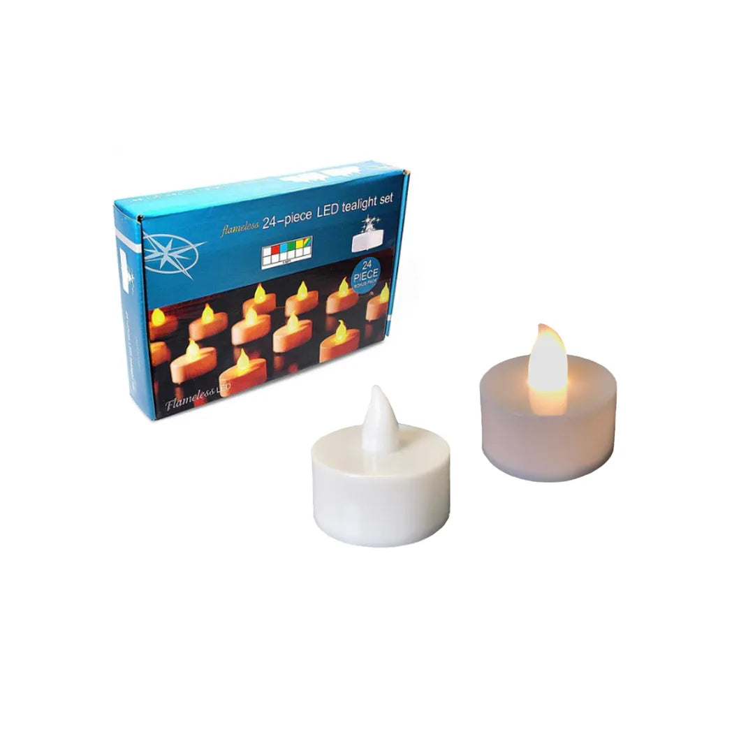 Flameless Plastic LED Tealight Candle – Home Decor Accent Lighting, White