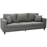 HOMCOM 3 Seater Corduroy Sofa with Extra-Wide 196cm Seat and Pocket Spring Cushions – Light Grey