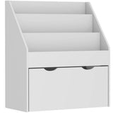 AIYAPLAY Kids Bookcase with 3 Shelves & Wheeled Drawer, Anti-Tip Device – Toy Storage for Playroom, Grey