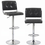 HOMCOM Set of 2 Swivel Bar Stools with Adjustable Height 62–83cm, PU Leather Seats and Backrest, Grey