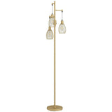HOMCOM 170cm Dimmable 3-Light Cage Floor Lamp