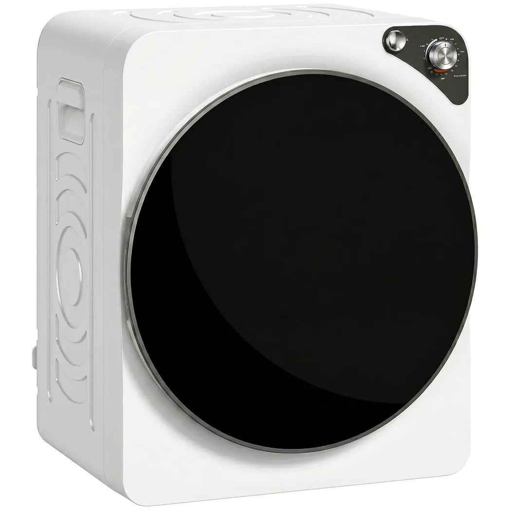 HOMCOM 5kg Vented Tumble Dryer, 1000W Compact Stackable Dryer with 5 Drying Modes and Stainless Steel Tub, White