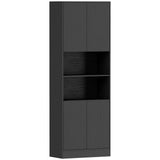 HOMCOM 170 cm Kitchen Pantry Cabinet with Soft-Close Hinges – 6-Tier Storage Cupboard, Black