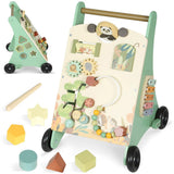 AIYAPLAY Wooden Baby Walker with Speed Control, Xylophone, Gears & Bead Maze – Push Along Toy, Green