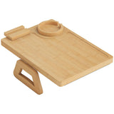 HOMCOM Anti-Slip Bamboo Sofa Armrest Tray with 360° Phone Holder & Removable Cup Holder – Natural