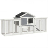 PawHut Large Wooden Chicken Coop with Nesting Box, Two Levels and Five Doors – Outdoor Poultry Hen House
