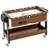 SPORTNOW 3-in-1 Multi Game Table with Lockable Wheels & Shelf – 3.4ft Air Hockey, Pool & Table Football